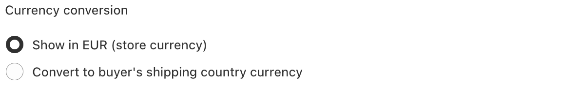 shipping rates currency conversion